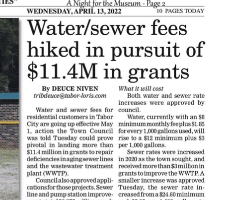 Tabor City water and Sewer